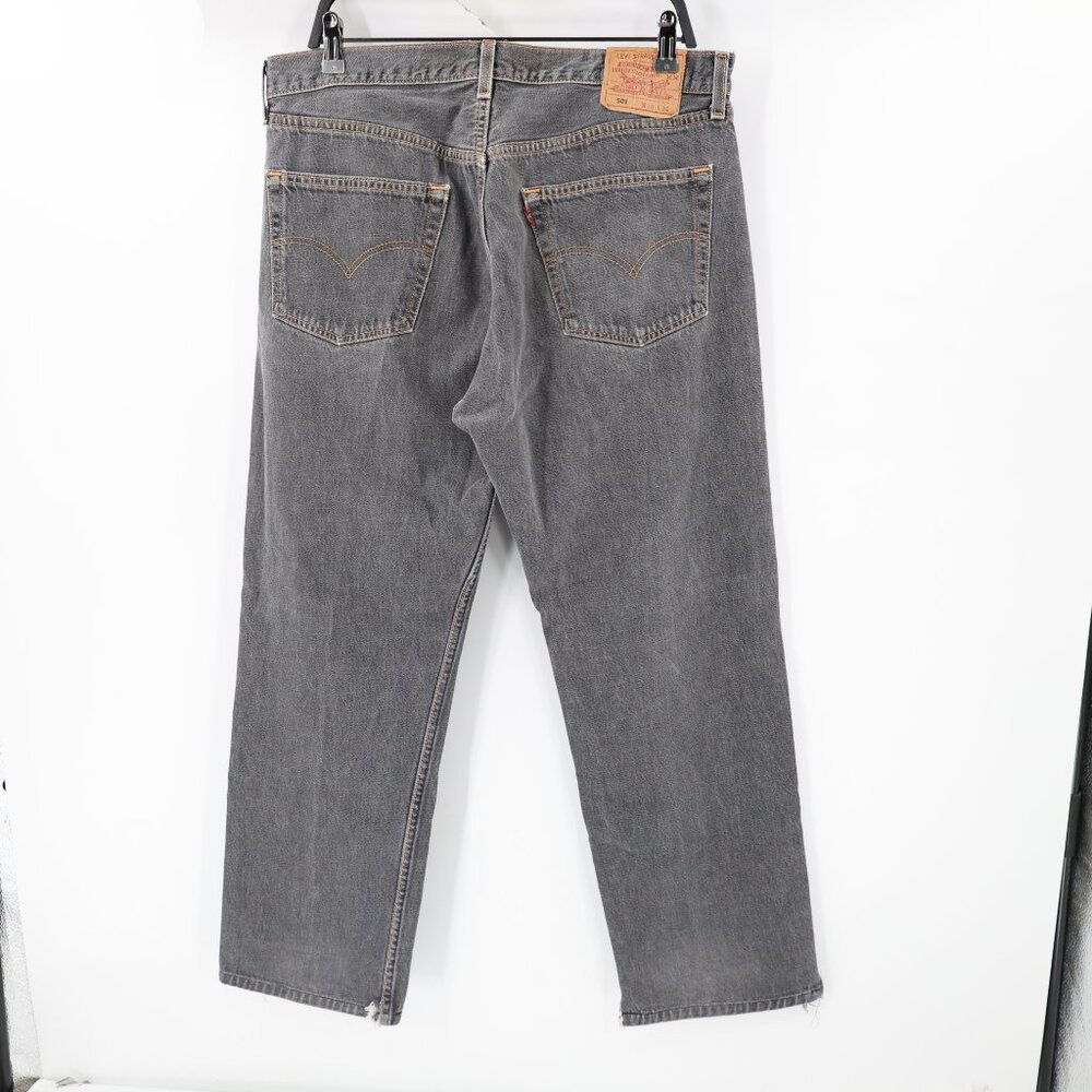 Vintage Levis 501 0155 Jeans mens 36x28.5 Button Fly Straight Made in USA gray - Picture 3 of 15